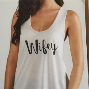 Wifey tank says one size